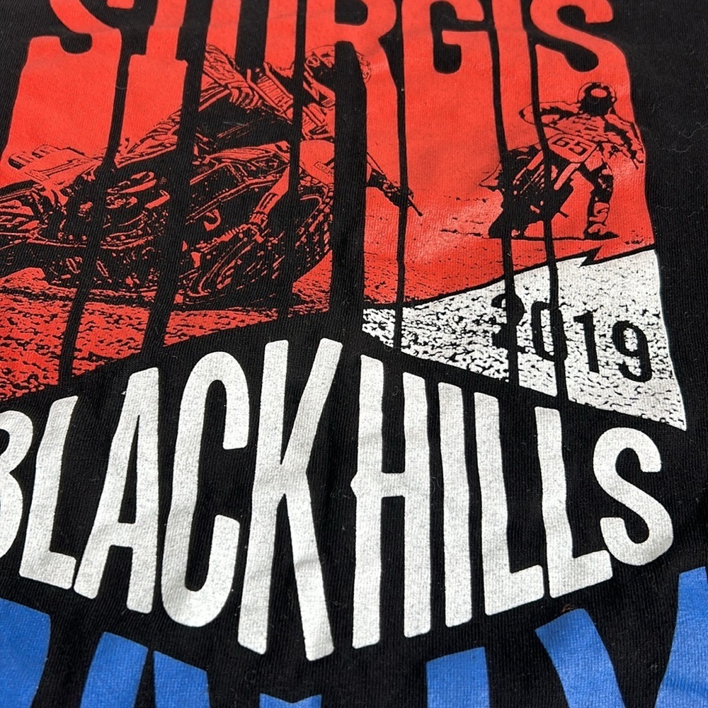 Harley Davidson Sturgis Black Hills 2019 red white blue black crewneck tshirt - Picture 13 of 16